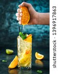 fresh lemonade with mint ... | Shutterstock . vector #1396917863