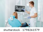 doctor dentist and woman... | Shutterstock . vector #1798261579