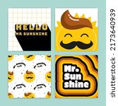 set poster of hello mr sunshine  | Shutterstock .eps vector #2173640939