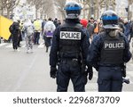 Small photo of french police in intervention in a demonstration in france against a law