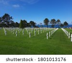Omaha Beach cemetery on sunny day 