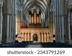 Small photo of Lincoln, England - June 16, 2023: View of Willis Organ from the nave of Lincoln Cathedral