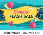 summer sale banner design with... | Shutterstock .eps vector #1098936170