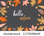 autumn background with fall... | Shutterstock .eps vector #1175058649