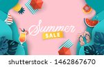 summer sale banner design with... | Shutterstock .eps vector #1462867670