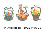 easter holiday cute basket set... | Shutterstock .eps vector #1921490183