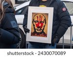 Small photo of New York, NY, USA February 24, 2024: Gathering outside the Russian COnsulate to honor Alexei Navalny 9 days after his death.