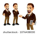 set of strong man characters | Shutterstock .eps vector #1076438030