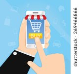 internet online shopping hand... | Shutterstock .eps vector #269466866