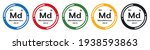 mendelevium symbol set. flat... | Shutterstock .eps vector #1938593863