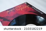 Small photo of Volgograd, Russia: October 28, 2021: Soviet and Russian singer, music album Alexander Rosenbaum on vinyl record. Title: Album cover Anathema