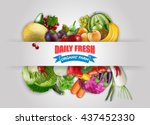 daily fresh organic farm banner ... | Shutterstock .eps vector #437452330