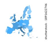 europe blue color map icon... | Shutterstock .eps vector #1891622746