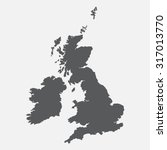 United Kingdom,UK,Great Britain grey map,border