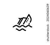 Sink Ship Monoline Icon Logo...