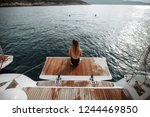 Woman Seat On The Yacht In The...