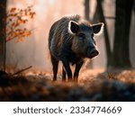 wild boar in the wild and in freedom