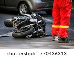 Crashed Motorcycle After Road...