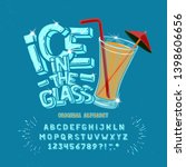 font ice in the glass. craft... | Shutterstock .eps vector #1398606656
