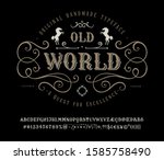 font old world. craft retro... | Shutterstock .eps vector #1585758490
