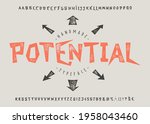 font potential.  craft retro... | Shutterstock .eps vector #1958043460