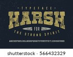 harsh font crafted retro... | Shutterstock .eps vector #566432329