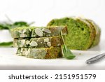 Green Cake With Flaked Almonds...