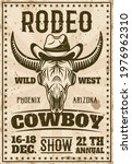 Rodeo Show Vintage Poster With...
