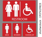 set toilet signs. men and women ... | Shutterstock .eps vector #1937619823