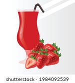 strawberry juice   fresh... | Shutterstock .eps vector #1984092539