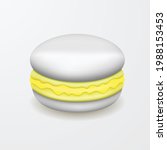 white macaroon with yellow... | Shutterstock .eps vector #1988153453