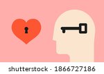 locked heart and key in human... | Shutterstock .eps vector #1866727186