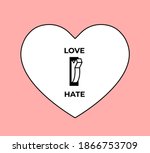 feelings concept. love or hate... | Shutterstock .eps vector #1866753709