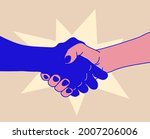 handshake concept with two... | Shutterstock .eps vector #2007206006