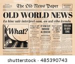 old newspaper vintage design.... | Shutterstock .eps vector #485390743