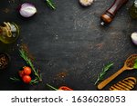 Food Background. Spices And...