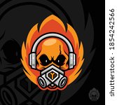 skull fire on black background | Shutterstock .eps vector #1854242566