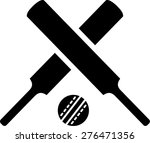 crossed cricket bats with ball | Shutterstock .eps vector #276471356