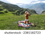 Small photo of A boy in the gorge of the Cherek River in the vicinity of the Gymyhli tract. Caucasus 2021