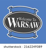 Warsaw Indiana with blue background 