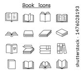 Book Icon Set In Thin Line Style