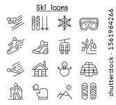 ski icons set in thin line style | Shutterstock .eps vector #1561964266