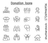 set of donation   charity line... | Shutterstock .eps vector #1726946956