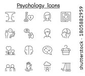 psychology icons set in thin... | Shutterstock .eps vector #1805882959