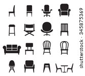 Chair   Seating Icons Set...