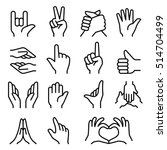 hand icon set in thin line style | Shutterstock .eps vector #514704499