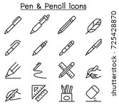 Pen   Pencil Icon Set In Thin...