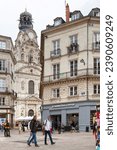 Small photo of Nantes, France - July 26 2017: The Eglise Sainte-Croix (English: Sainte-Croix church) is a church built in the district of Bouffay during the seventeenth century.