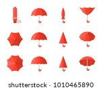 Red Umbrella Icon  Flat Design