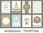 merry christmas typography and... | Shutterstock .eps vector #742497166